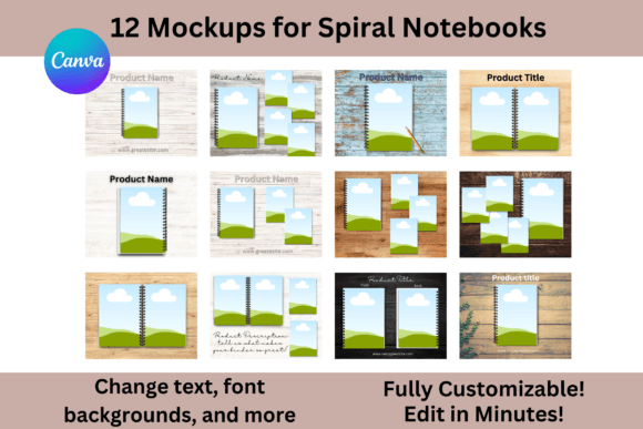 Download Spiral Notebook Mockup Templates Canva - Premium Resources