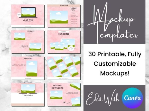 Download 30 Pink Digital Product Mockup Templates - Premium Resources