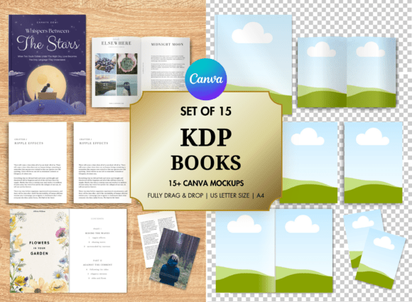 Download 15 KDP Book Mockup Canva Templates - Book mockup Collection