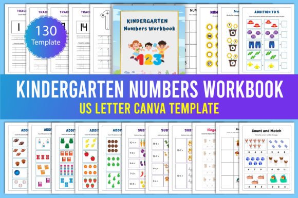 Download Kindergarten Numbers Workbook Canva - Kindergarten numbers Collection